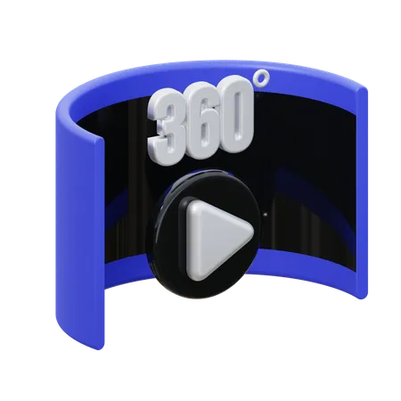 360 Grad Video  3D Icon