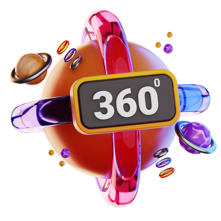 360 grados  3D Icon