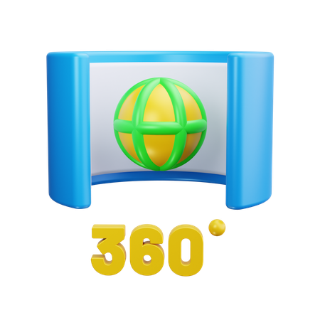 360 grados  3D Icon