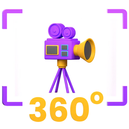 Vídeo em 360 graus  3D Icon