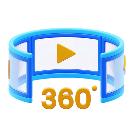 Vídeo 360  3D Icon