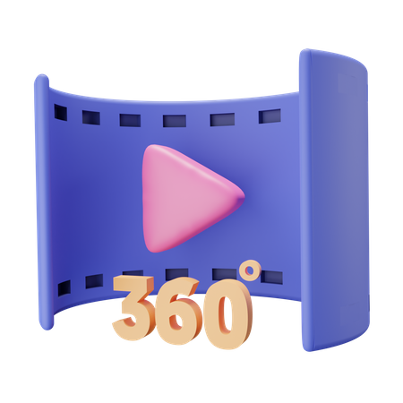 360 Video  3D Icon