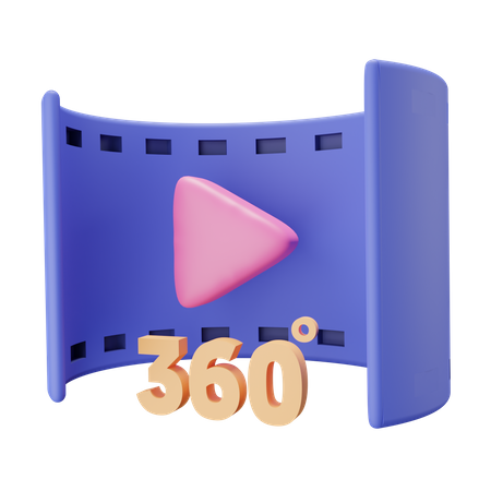 360 Video  3D Icon