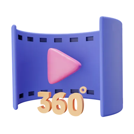 360 Video  3D Icon