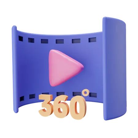 Vidéo 360  3D Icon