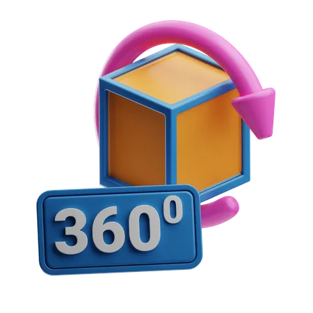 360도 보기  3D Icon