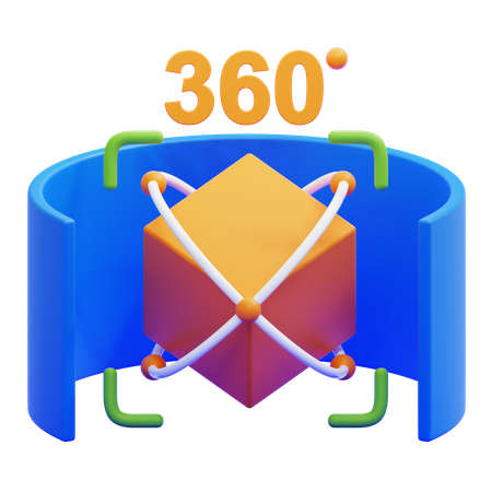 360°ビュー  3D Icon