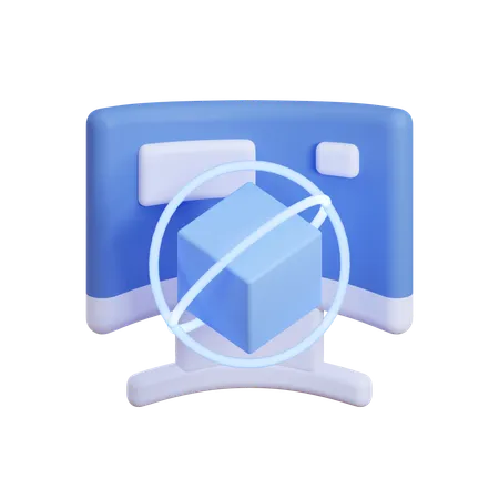 360 vision computer  3D Icon