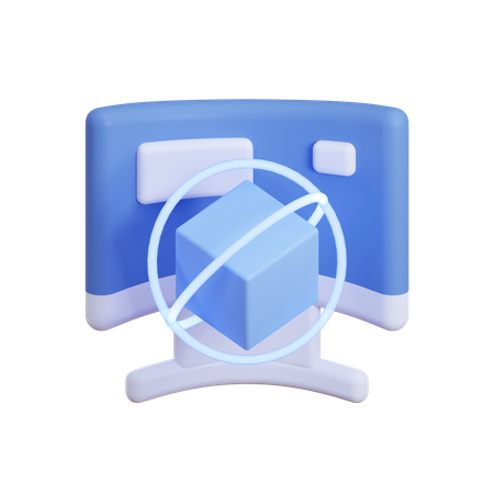 360 vision computer 3D Icon