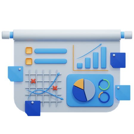사업 계획 3D 일러스트레이션  3D Icon