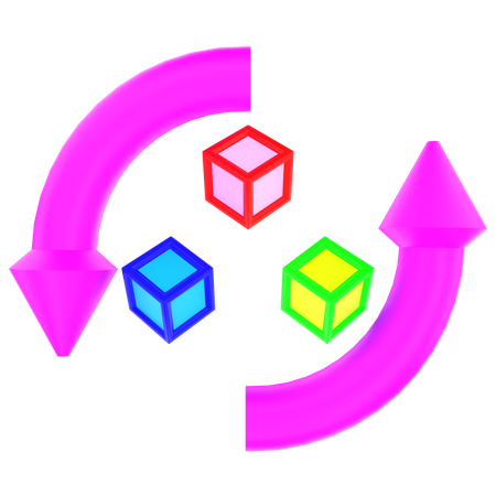 Rotation des cubes 3D  3D Icon