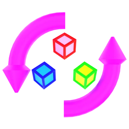 Rotation des cubes 3D  3D Icon