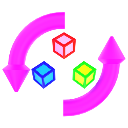 3D Cubes Rotation  3D Icon