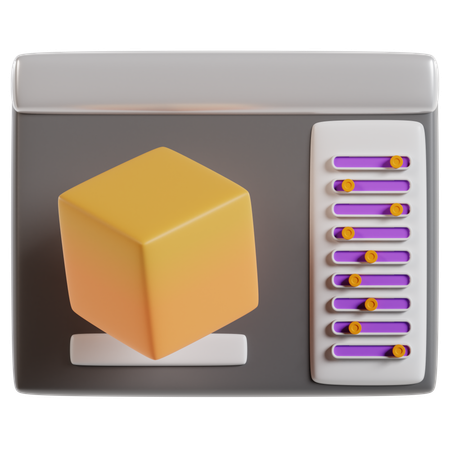 3D Modeling Design Interface  3D Icon