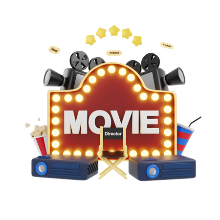 3D Movie  3D Illustration