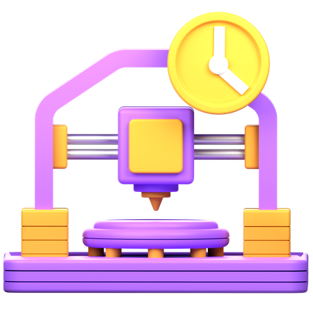 3D Printing Time  3D Icon