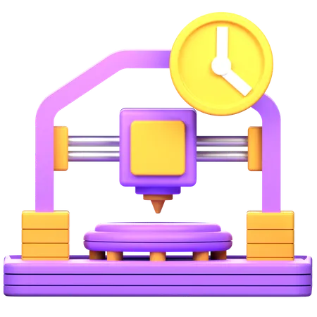 3D Printing Time  3D Icon