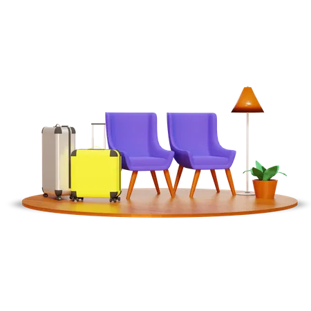 3d summer vacation icon 3D Illustration