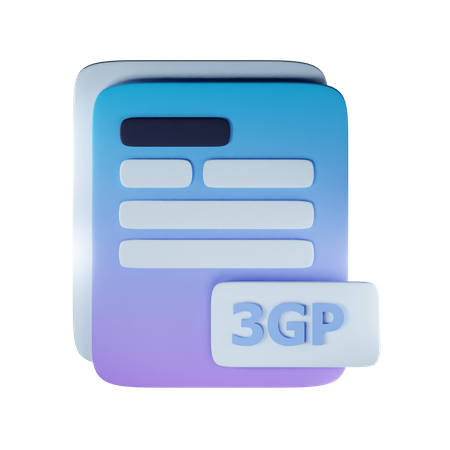 3gp file extension 3D Icon