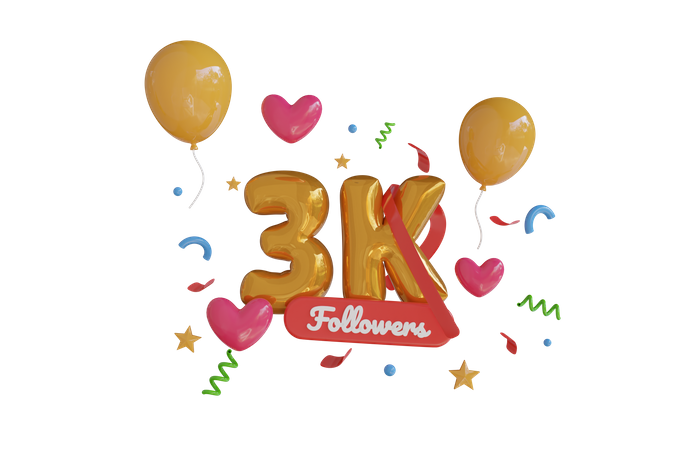 3K Follower  3D Icon