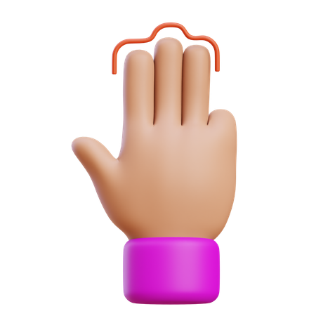 3x Tippen mit der Hand  3D Icon