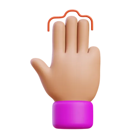 3x Tippen mit der Hand  3D Icon