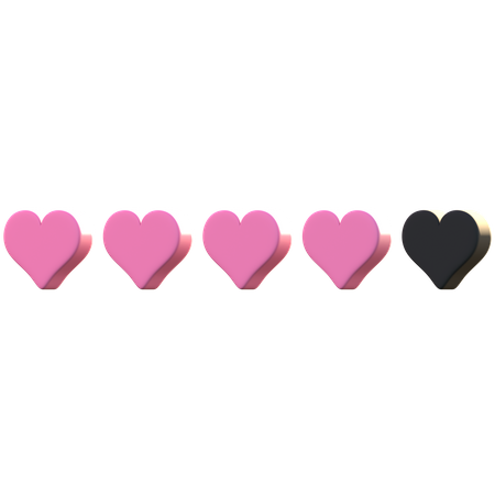 4 calificación del corazón  3D Icon