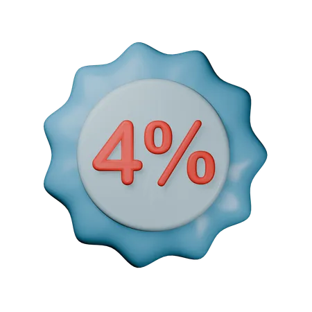 Selo de desconto de 4%  3D Icon