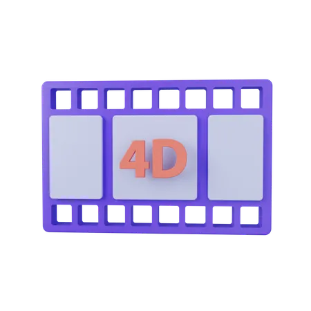 4 D Video  3D Icon