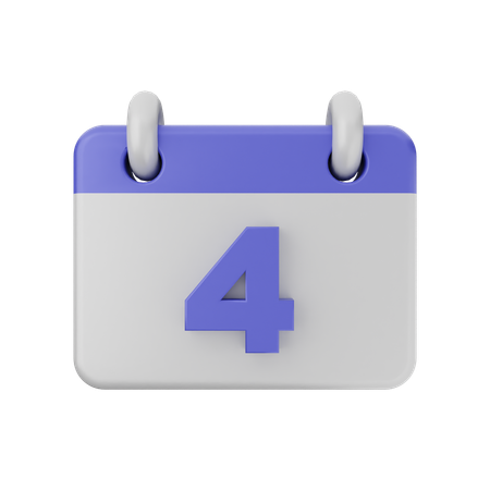 Calendário de 4 datas  3D Icon