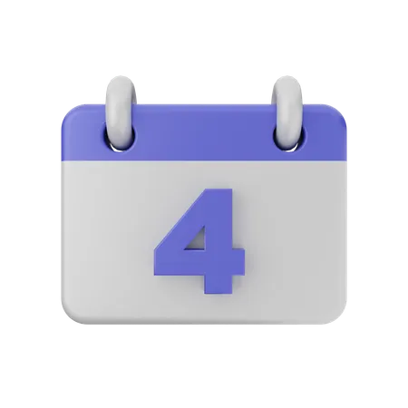 Calendário de 4 datas  3D Icon