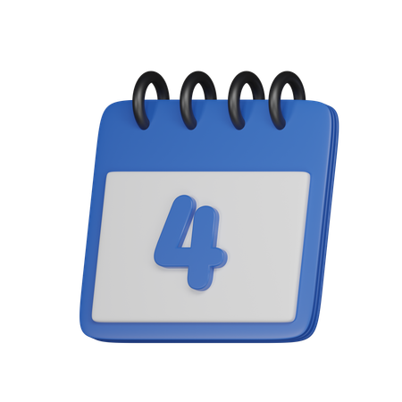 4 Date  3D Icon
