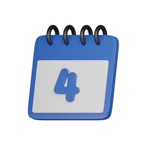 4 Date  3D Icon
