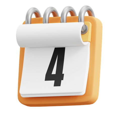 4 Date  3D Icon