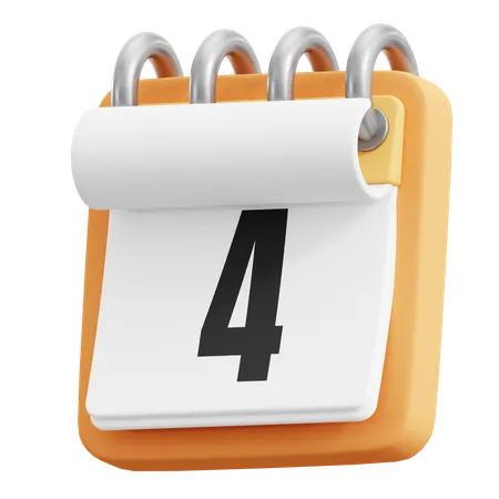 4 Date  3D Icon