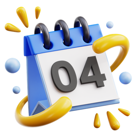 4 Date  3D Icon