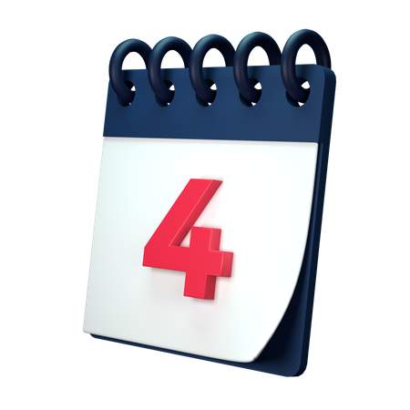 4 Date  3D Icon