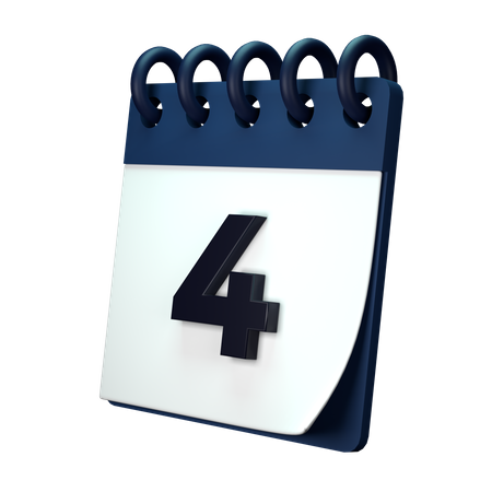4 Date  3D Icon