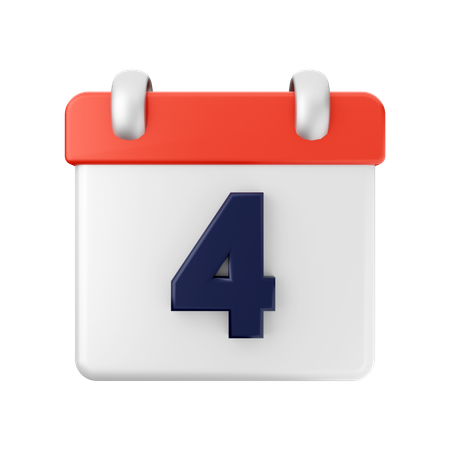 4 date  3D Icon