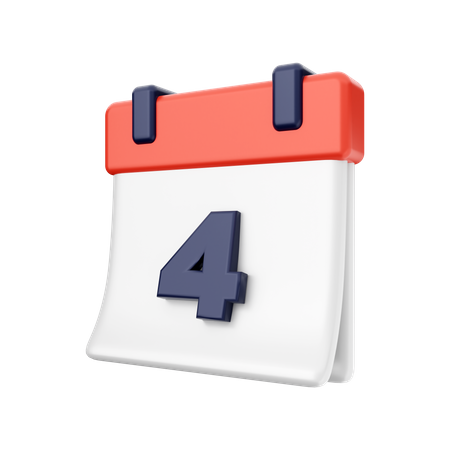 4 Date  3D Icon