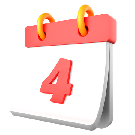 4 Date  3D Icon