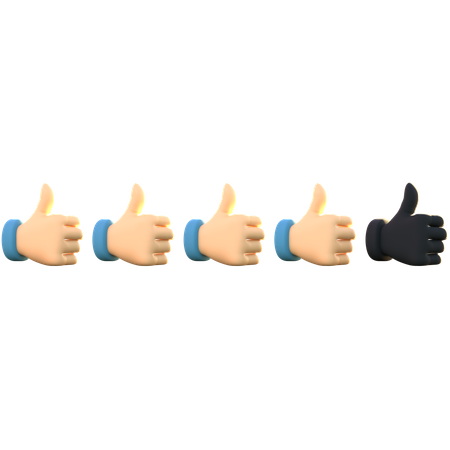4 Daumen Bewertung  3D Emoji