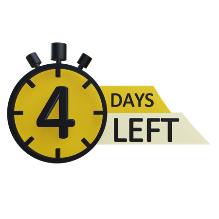 4 days left  3D Icon