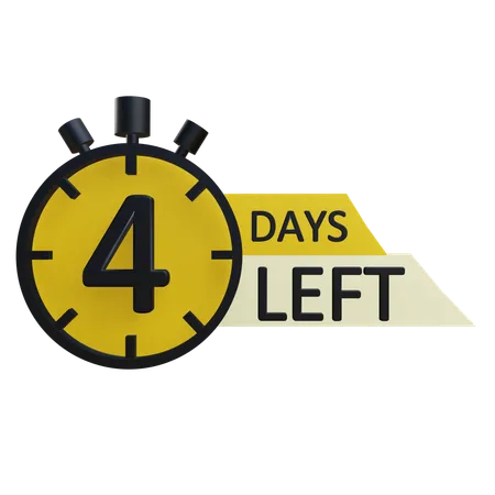 4 days left  3D Icon