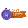 4 days left sales countdown banner emoji 3d