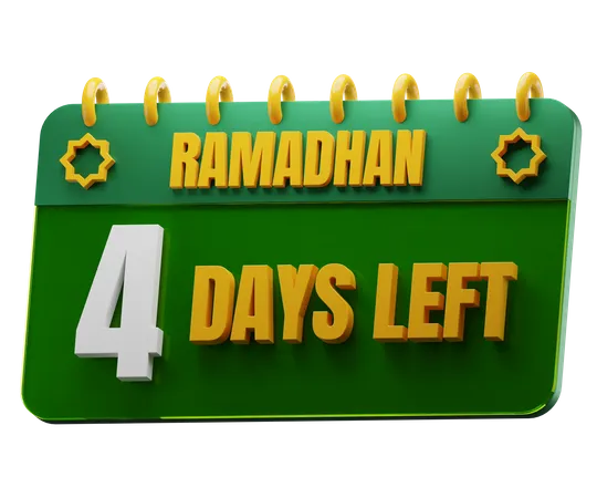 4 Days Left to Ramadan  3D Icon