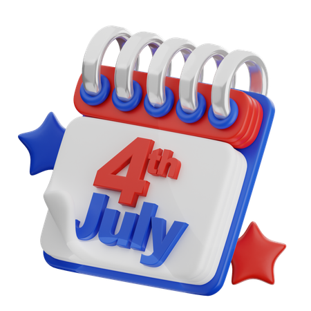 Calendário de 4 de julho  3D Icon