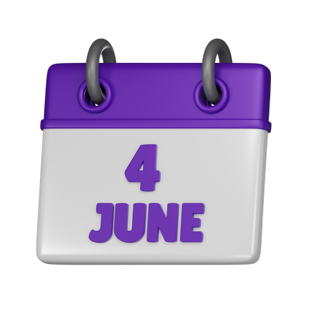 4 de junho  3D Icon