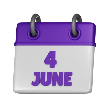 4 de junho  3D Icon