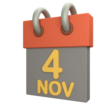 4 de novembro  3D Icon